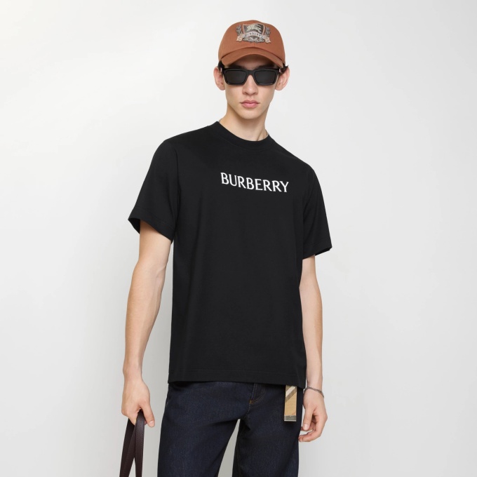 burberry logo cotton crew neck t-shirt